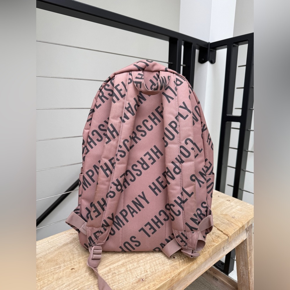 Herschel Supply Co Settlement Mid Backpack Ash Rose Pink Black Logo Print - Picture 9 of 11